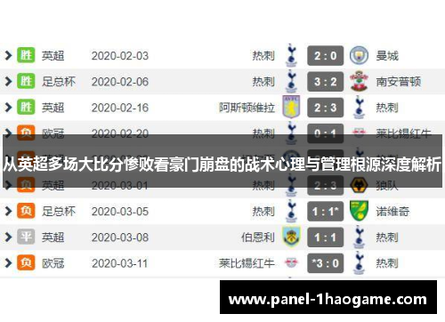 从英超多场大比分惨败看豪门崩盘的战术心理与管理根源深度解析 从英超多场大比分惨败看豪门崩盘的战术心理与管理根源深度解析